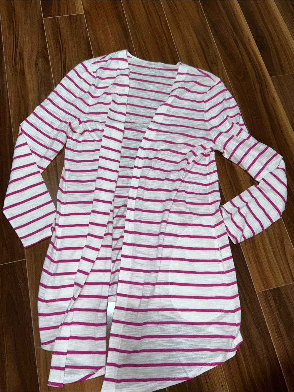 Size 1 / medium Chico’s the ultimate tee cotton / modal striped cardigan